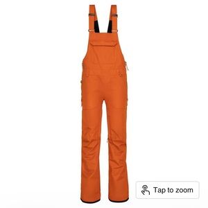 686 Black Magic Insulated Bib Snowboard Pants, Orange